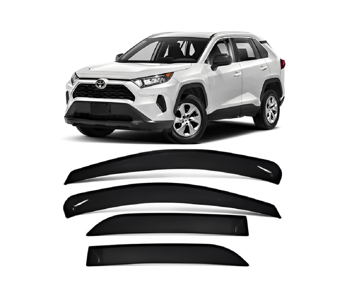 DEFLETOR CALHA CHUVA TOYOTA RAV 2019 A 2022 4 PTS (ECOFLEX)