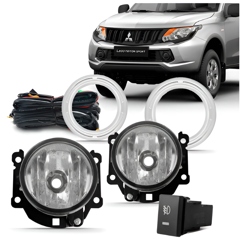 KIT FAROL AUXILIAR L200 TRITON SEM MOLDURA 2017 ATE 2024