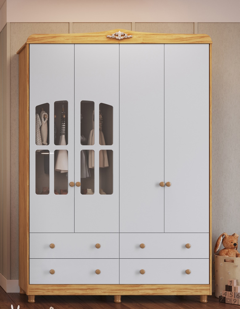 Guarda Roupa Infantil Elô 4 Portas - Moveis Peroba