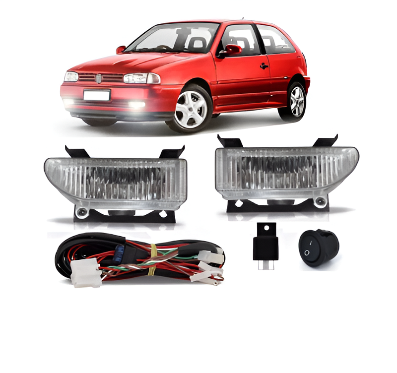 KIT FAROL AUXILIAR GOL 1995 ATE 1998 LENTE RAIADA