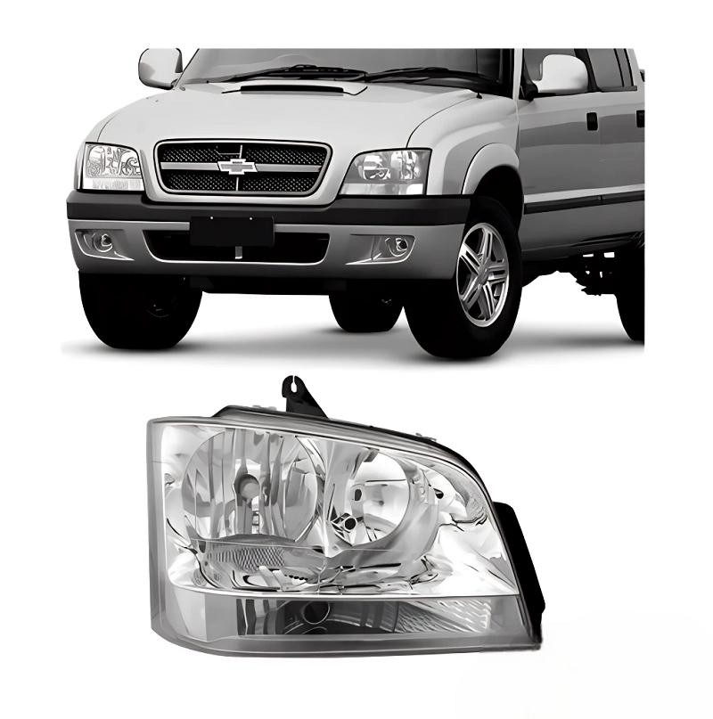FAROL S10 BLAZER PISCA CRISTAL LADO DIREITO 2002 ATE 2011