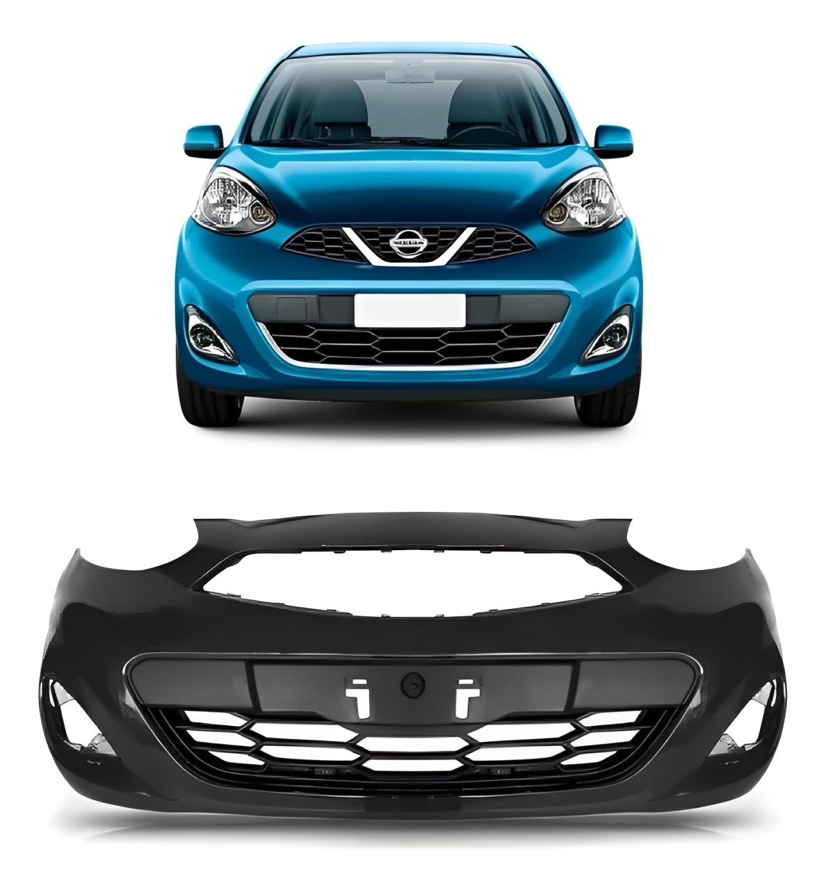 PARACHOQUE DIANTEIRO NISSAN MARCH 2014 ATE 2018 PRETO LISO