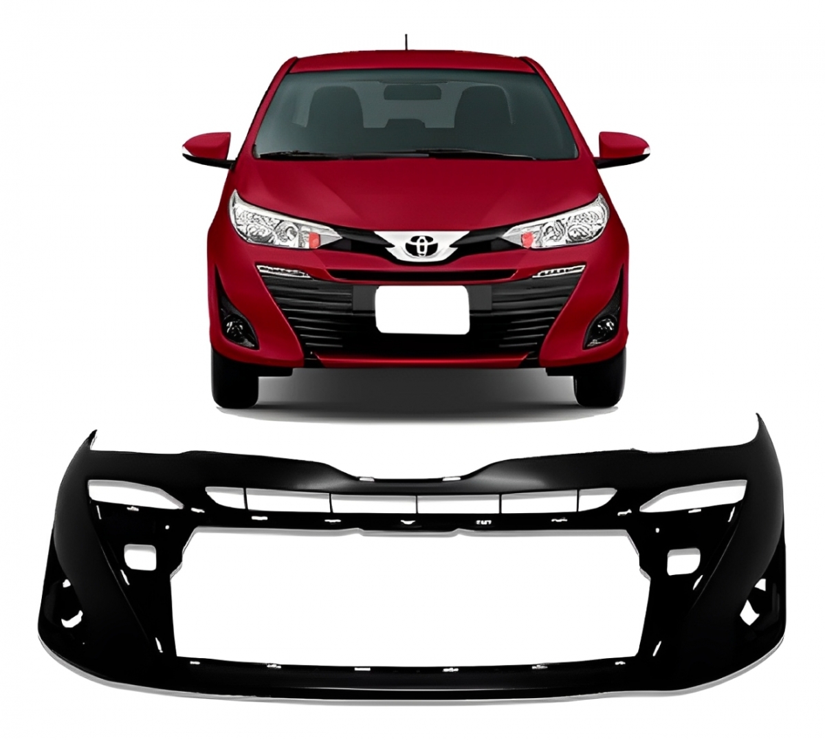 PARACHOQUE DIANTEIRO TOYOTA YARIS 2018 ATE 2021 PRETO LISO