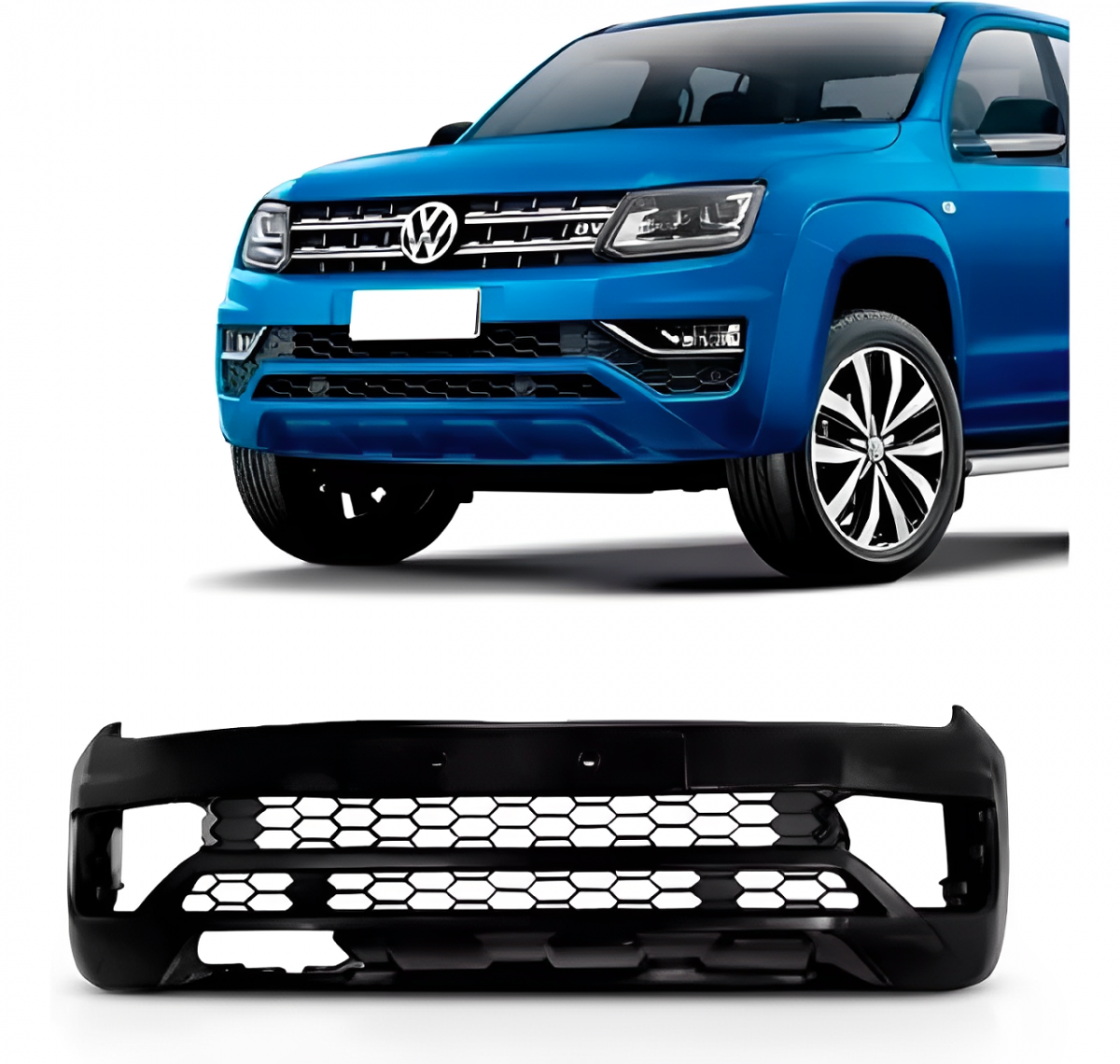 PARACHOQUE DIANTEIRO AMAROK COM GRADE 2017 A 2021 PRETO LISO