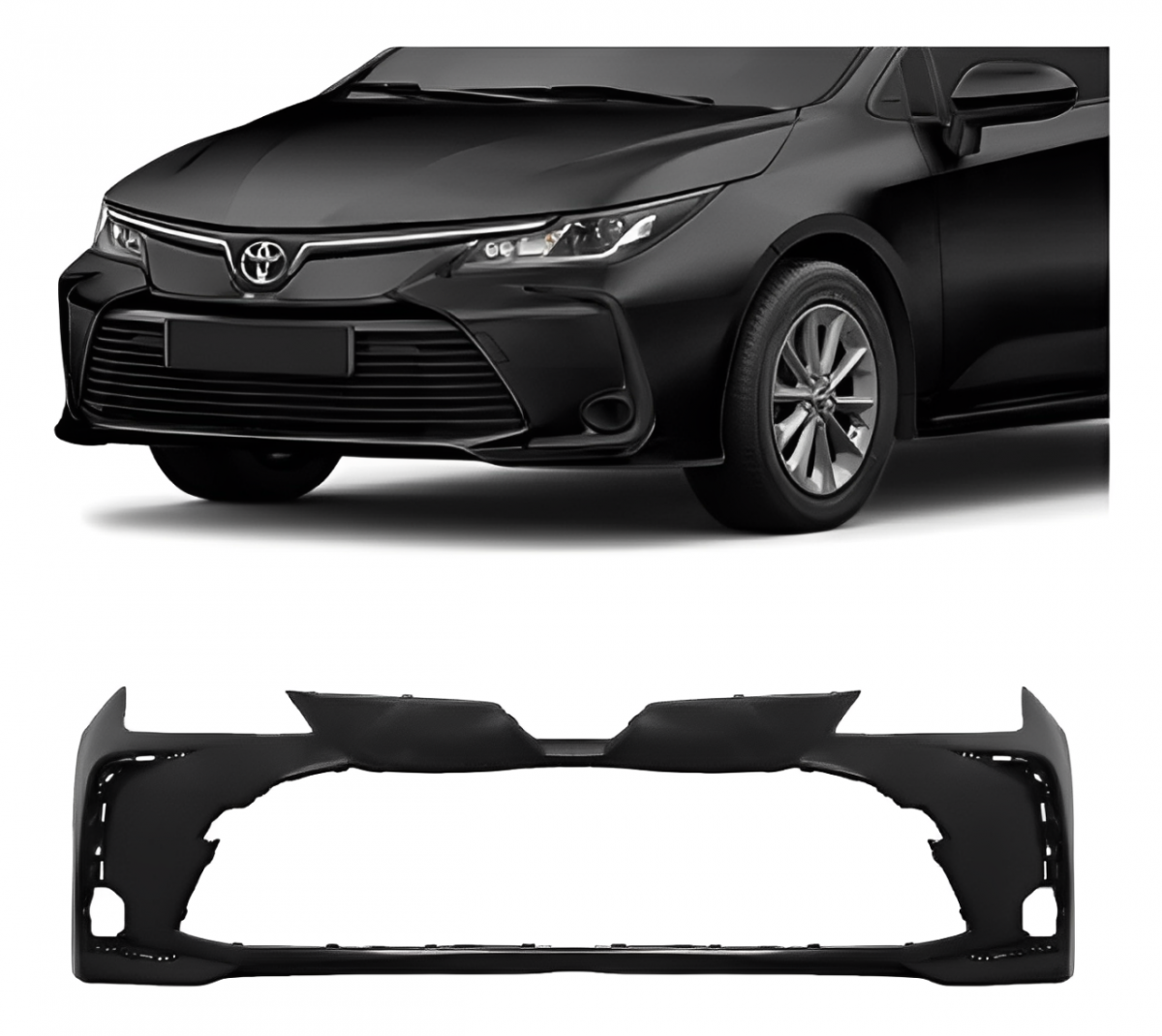 PARACHOQUE DIANTEIRO TOYOTA COROLLA 2019 ATE 2021 PRETO LISO