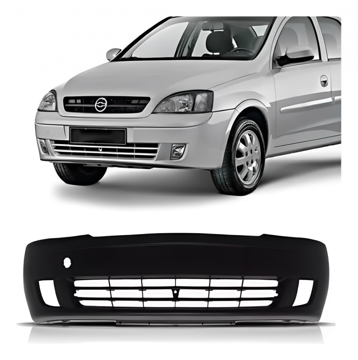 PARACHOQUE DIANTEIRO CORSA NOVO 03 A 07 COM FURO PRETO LISO