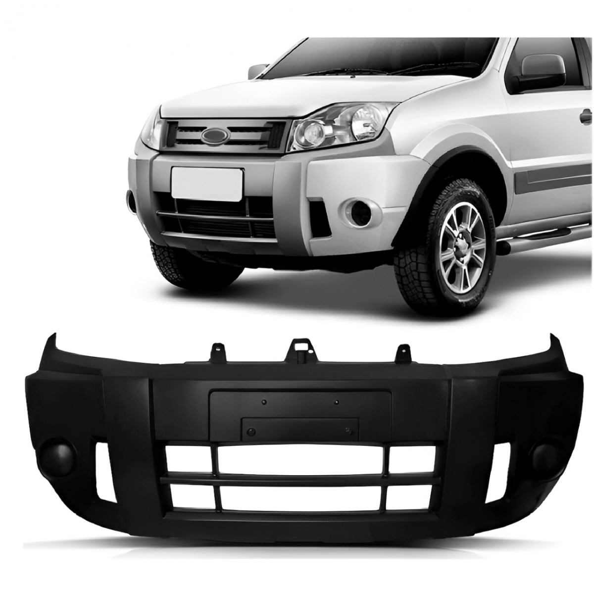PARACHOQUE DIANTEIRO ECOSPORT 2008A2012 SEM FURO PRETO LISO