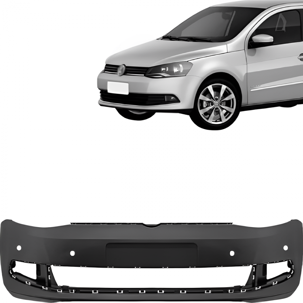 PARACHOQUE DIANTEIRO GOL G6 13 A 15 C FURO SENSOR PRETO LISO