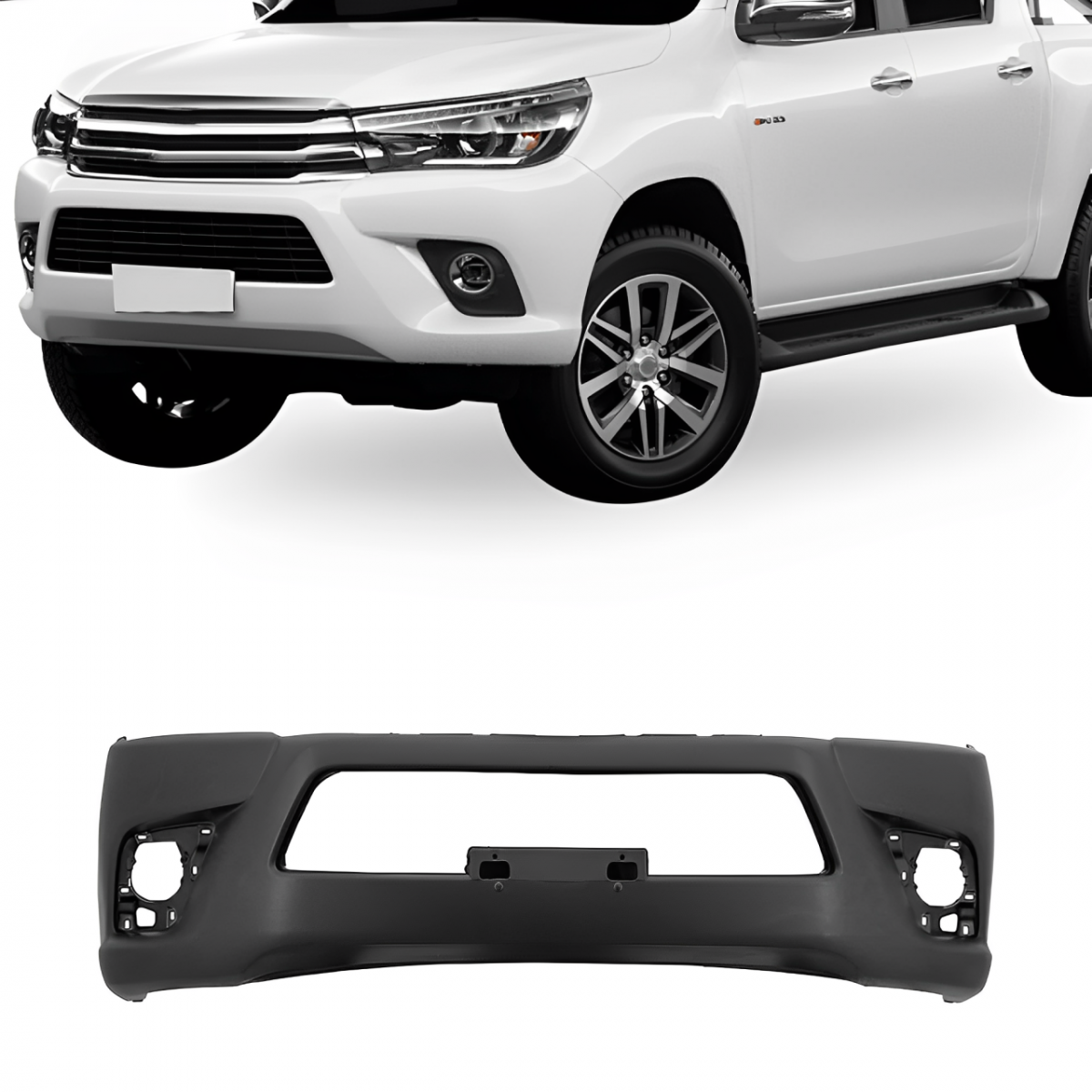 PARACHOQUE DIANTEIRO HILUX 2015 ATE 2018 COM FURO PRETO LISO