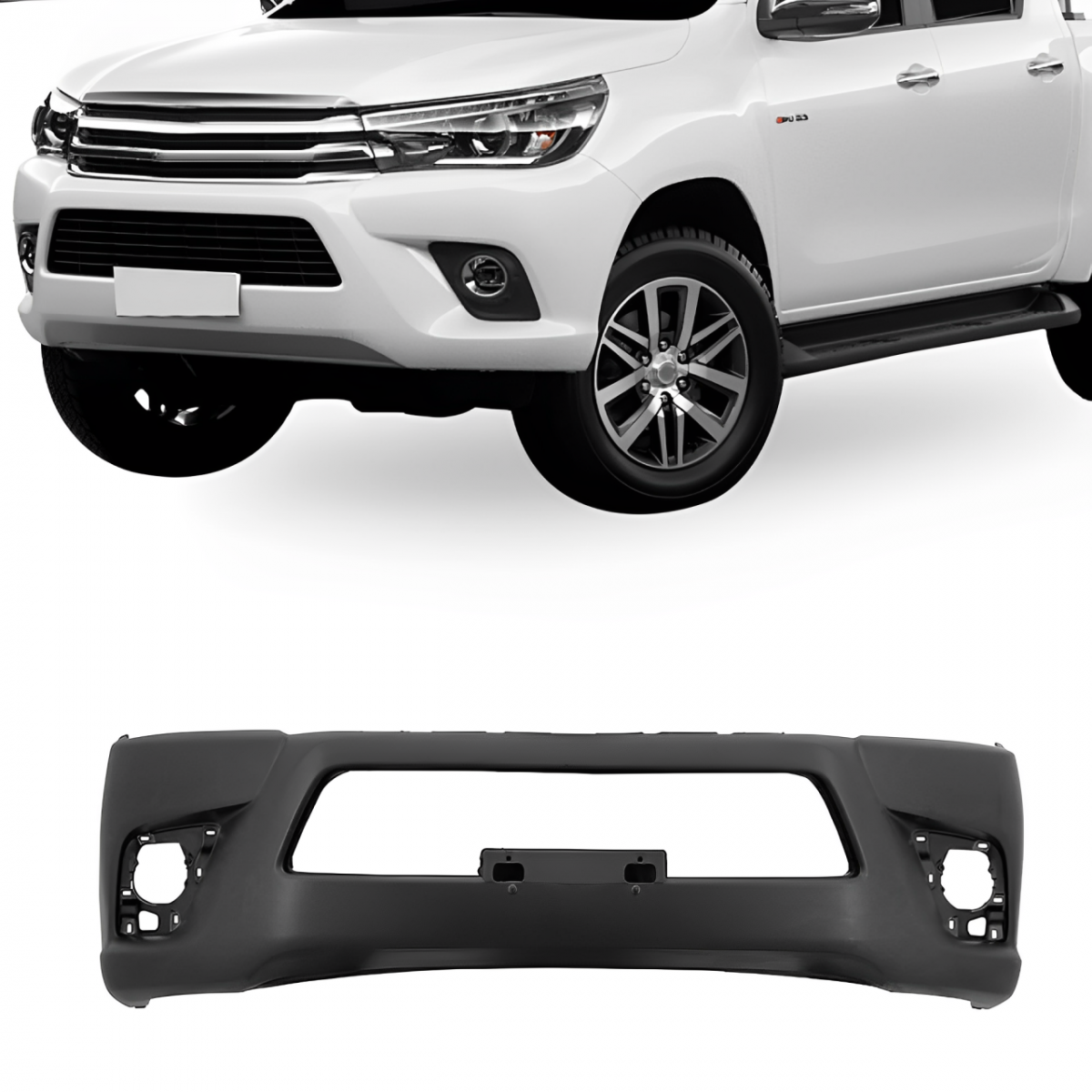PARACHOQUE DIANTEIRO HILUX 15 A 18 C FURO PRETO TEXTURIZADO