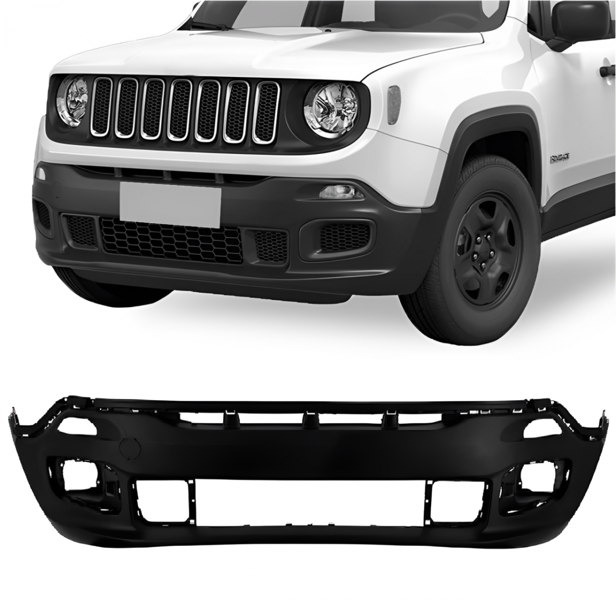 PARACHOQUE DIANTEIRO JEEP RENEGADE 16 A 18 PRETO TEXTURIZADO