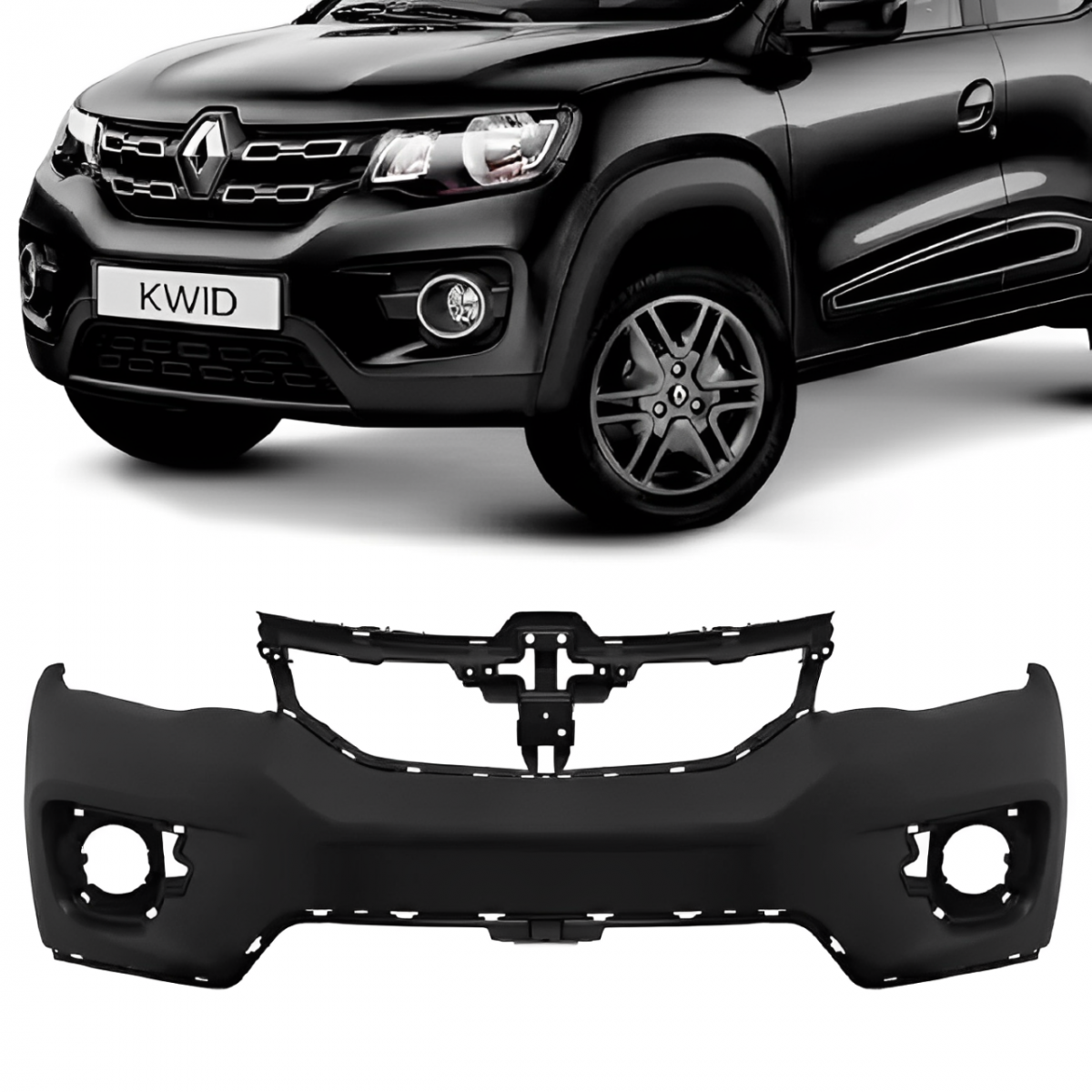 PARACHOQUE DIANTEIRO RENAULT KWID 2017 ATE 2021 PRETO LISO