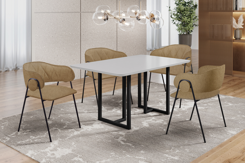 Conjunto Siena com 4 Cadeiras e Base Goiás BM Tubulares