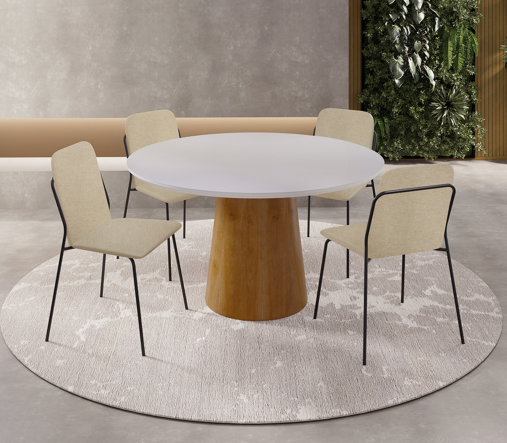 Conjunto Florença com 4 Cadeiras e Base Paris BM Tubulares
