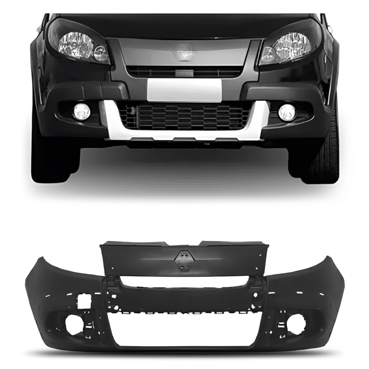 PARACHOQUE DIANTEIRO SANDERO STEPWAY 2011 A 2014 PRETO LISO