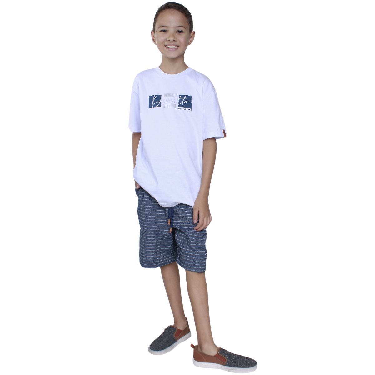 Conjunto Divertto Camiseta e Bermuda Malha Jeans 17776