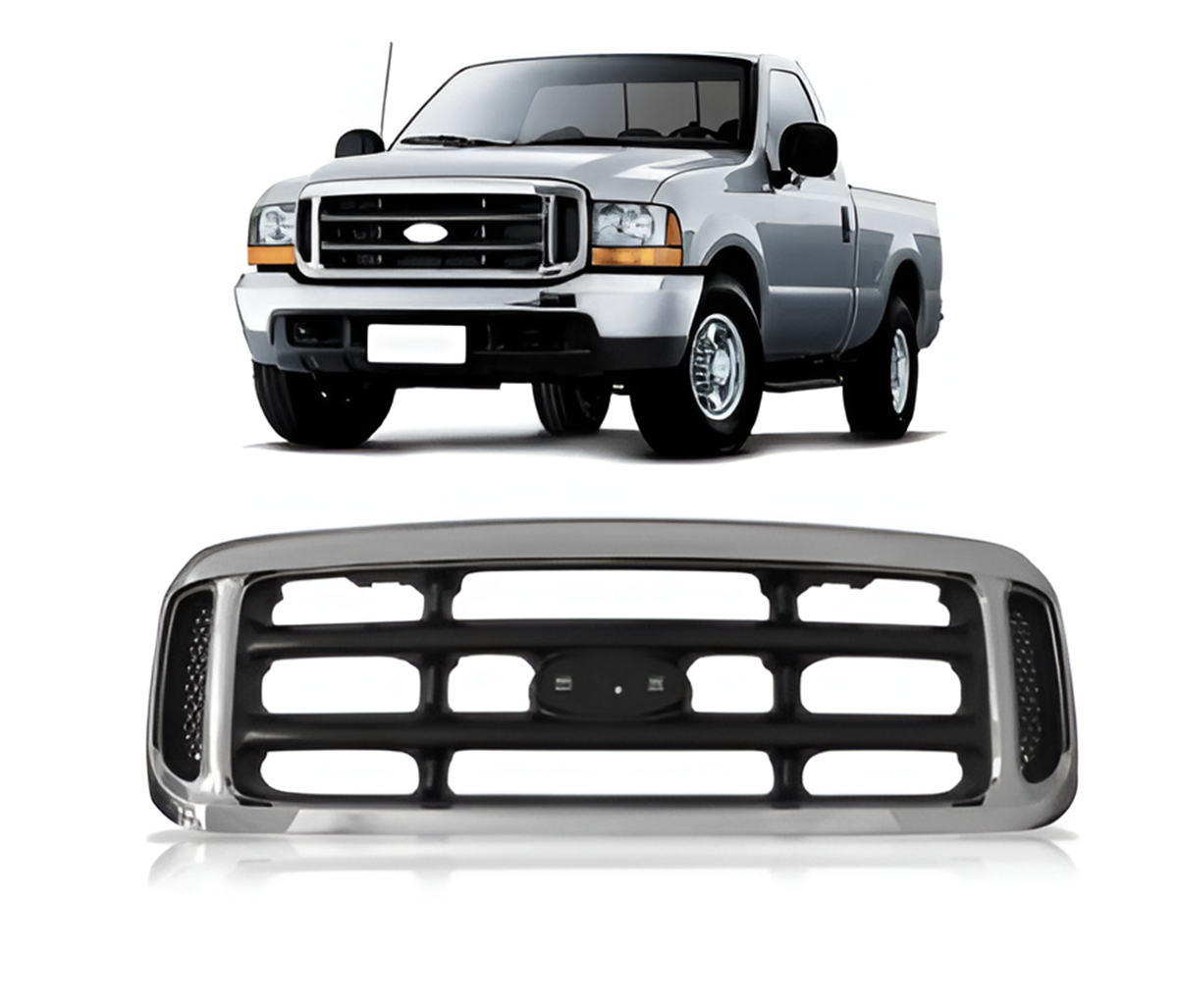 GRADE RADIADOR F250 1998 A 2005 CROMADA/PRETA (ZN1919003)