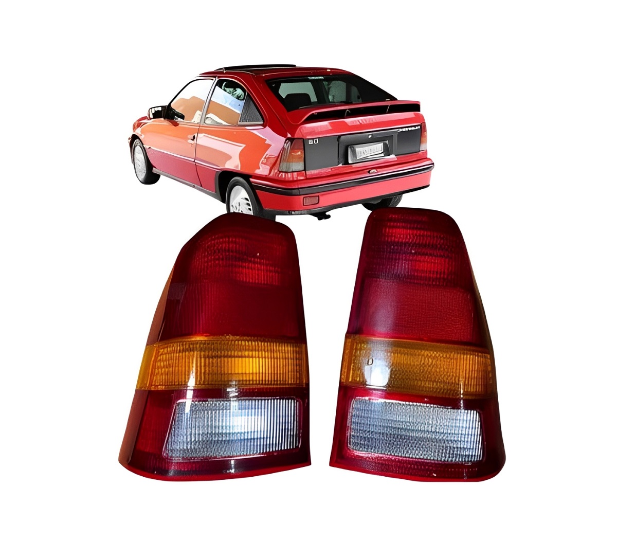 LANTERNA TRASEIRA KADETT 1989 A 1998 TRICOLOR ACRILICA LD