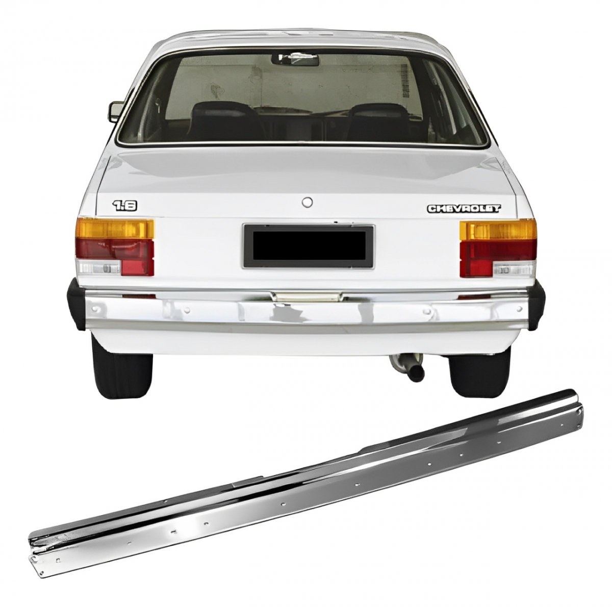 PARACHOQUE TRASEIRO GM CHEVETTE 1983 ATE 1986 CROMADO
