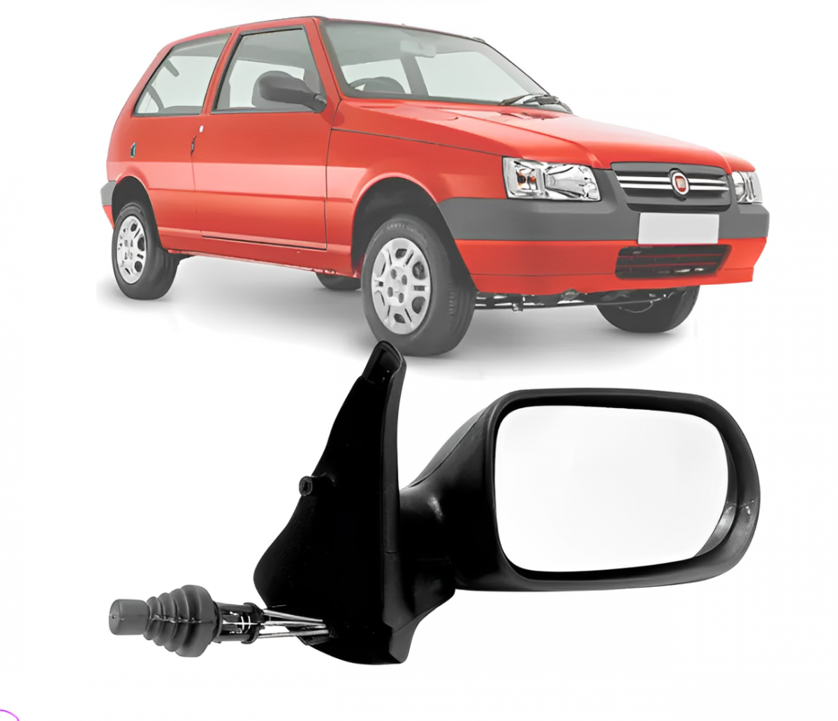 RETROVISOR UNO FIRE 2 PORTAS 2006/2010 COM CONTROLE DIREITO