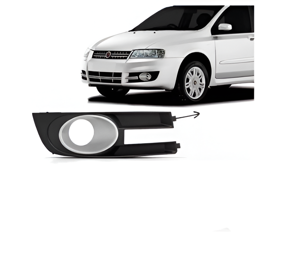 GRADE FAROL MILHA STILO 08/10 CROMO ACETINADO LADO DIREITO