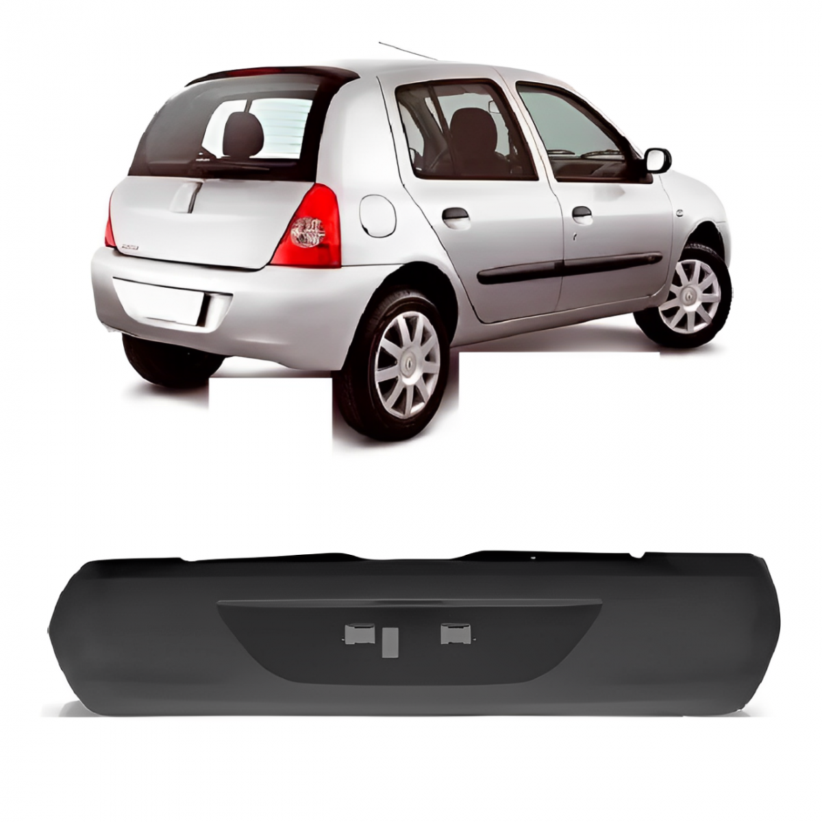PARACHOQUE TRASEIRO CLIO HATCH 2006 ATE 2012 PRETO LISO