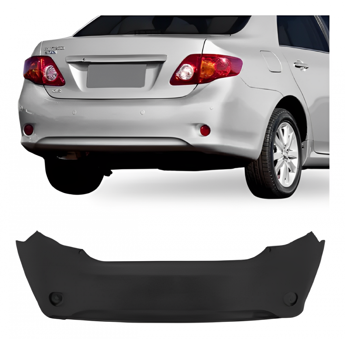 PARACHOQUE TRASEIRO TOYOTA COROLLA 2008 ATE 2011 PRETO LISO