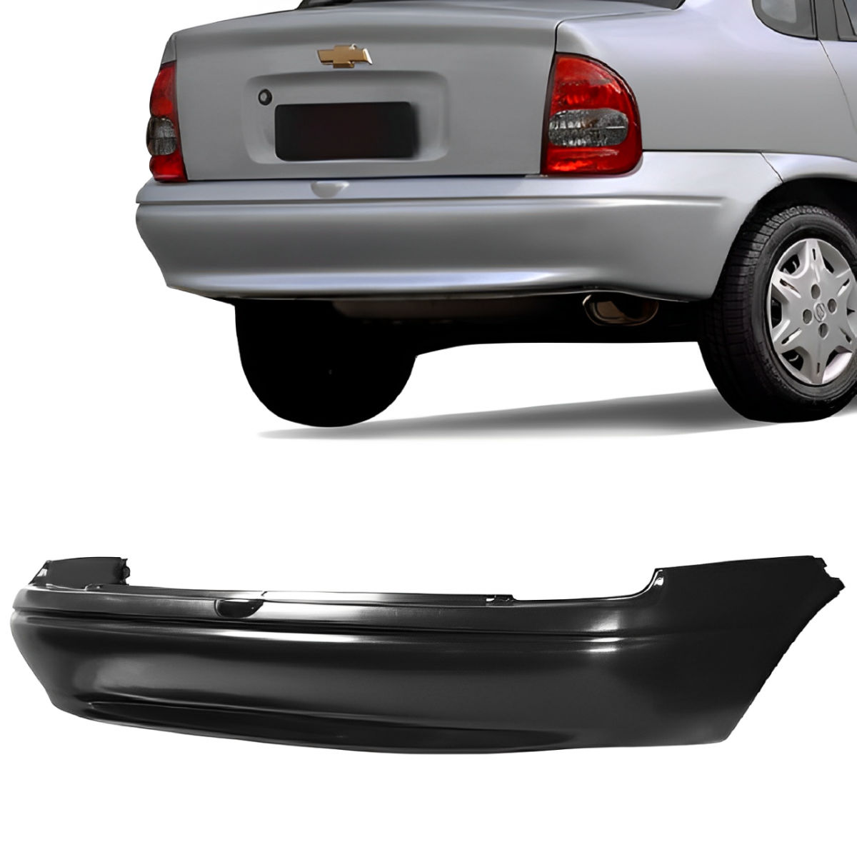 PARACHOQUE TRASEIRO GM CORSA SEDAN 1996 ATE 2010 PRETO LISO