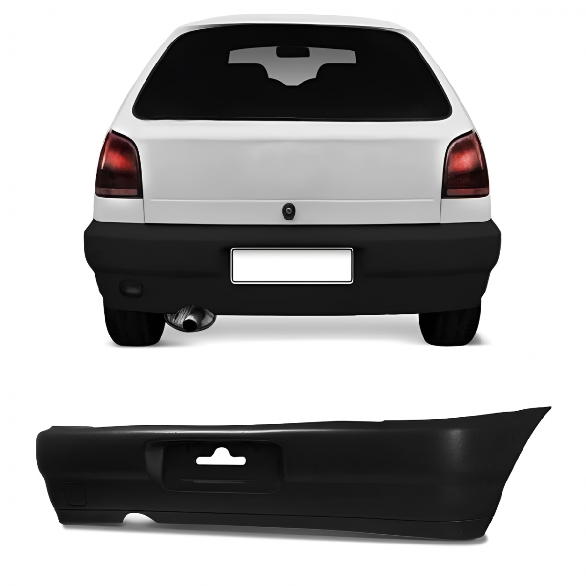 PARACHOQUE TRASEIRO VW GOL G2 GII 1995 ATE 1999 PRETO LISO