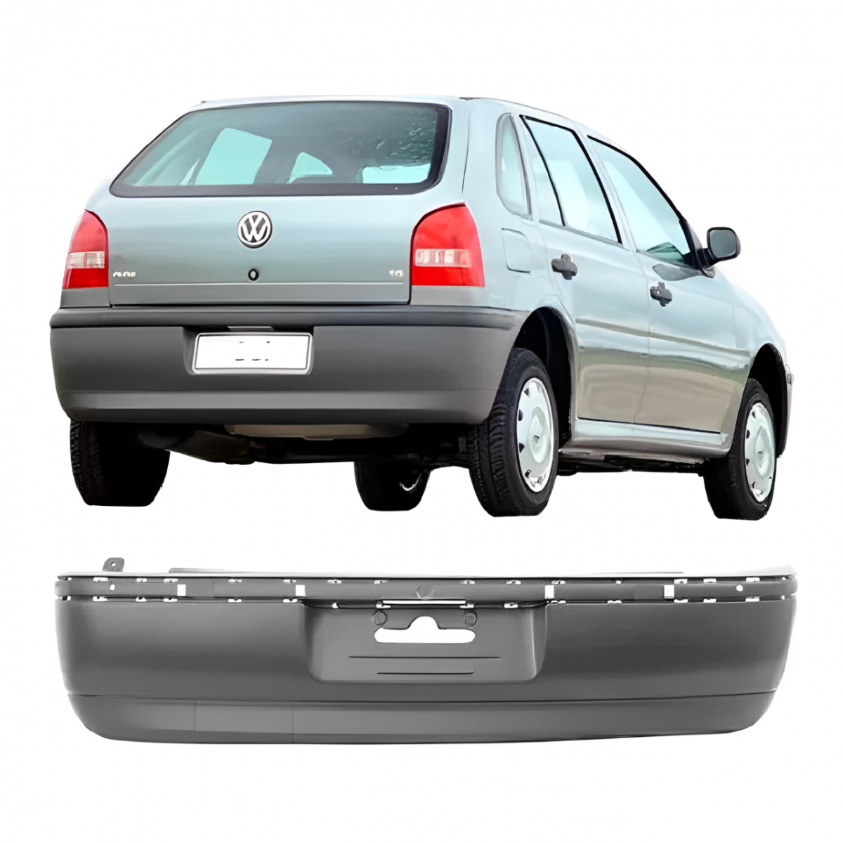 PARACHOQUE TRASEIRO VW GOL G3 2000 A 2004 CINZA TEXTURIZADO