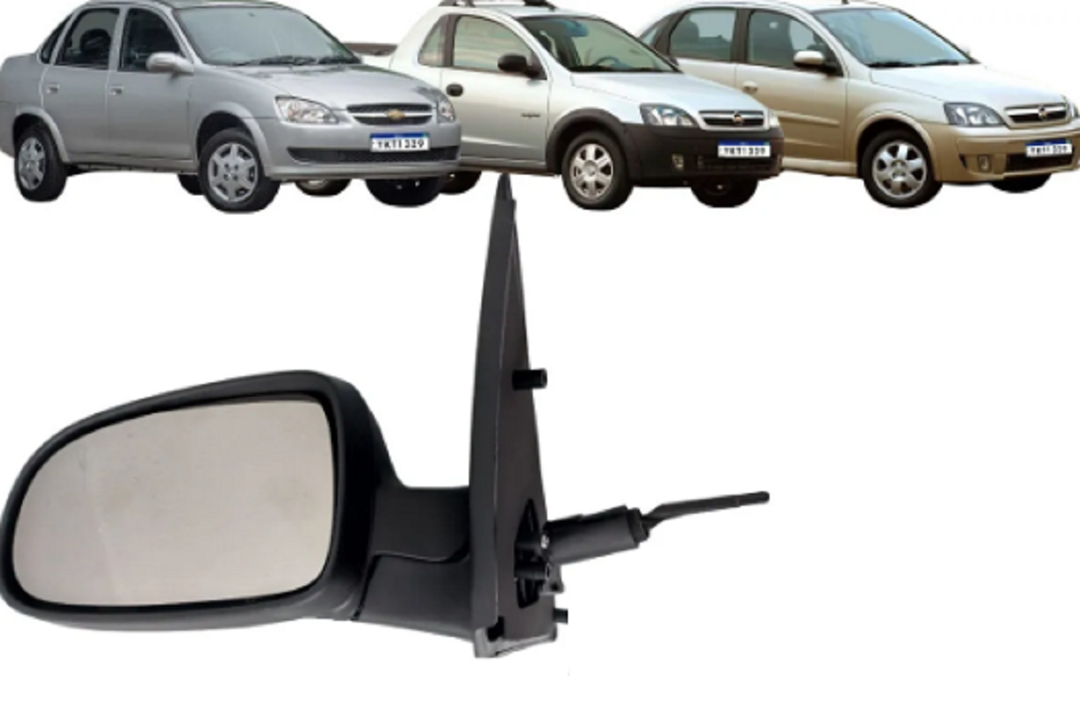 RETROVISOR CORSA MONTANA 2002 A 2010 COM CONTROLE ESQUERDO