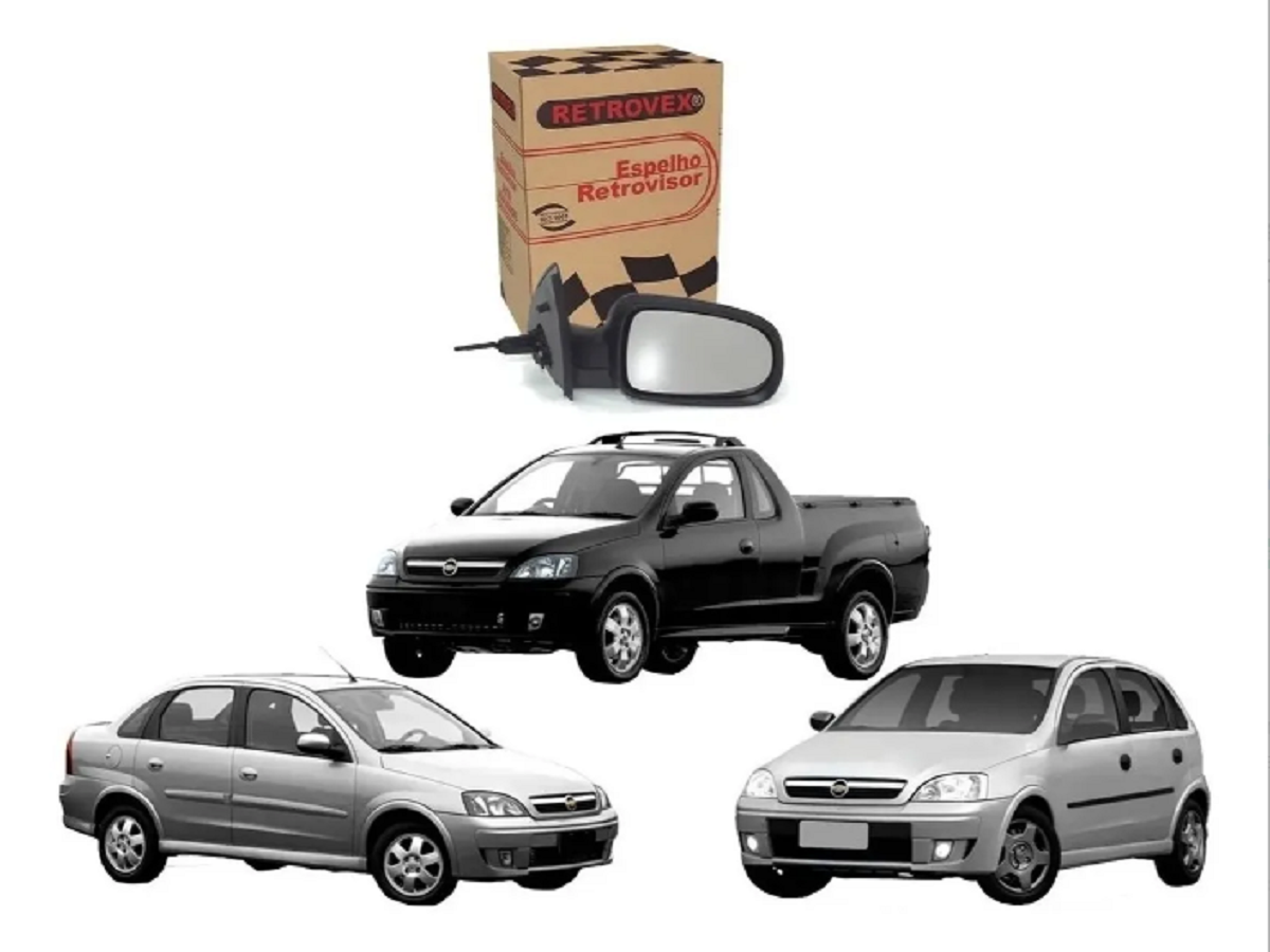 RETROVISOR CORSA MONTANA 2002 A 2010 COM CONTROLE DIREITO 