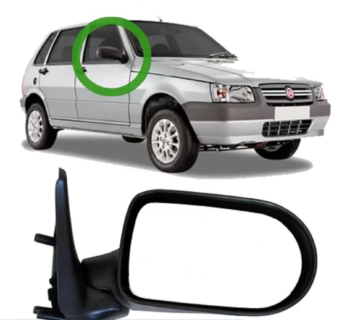 RETROVISOR UNO ECONOMY 2 PORTA 2009/2012 S/CONTROLE DIREITO 