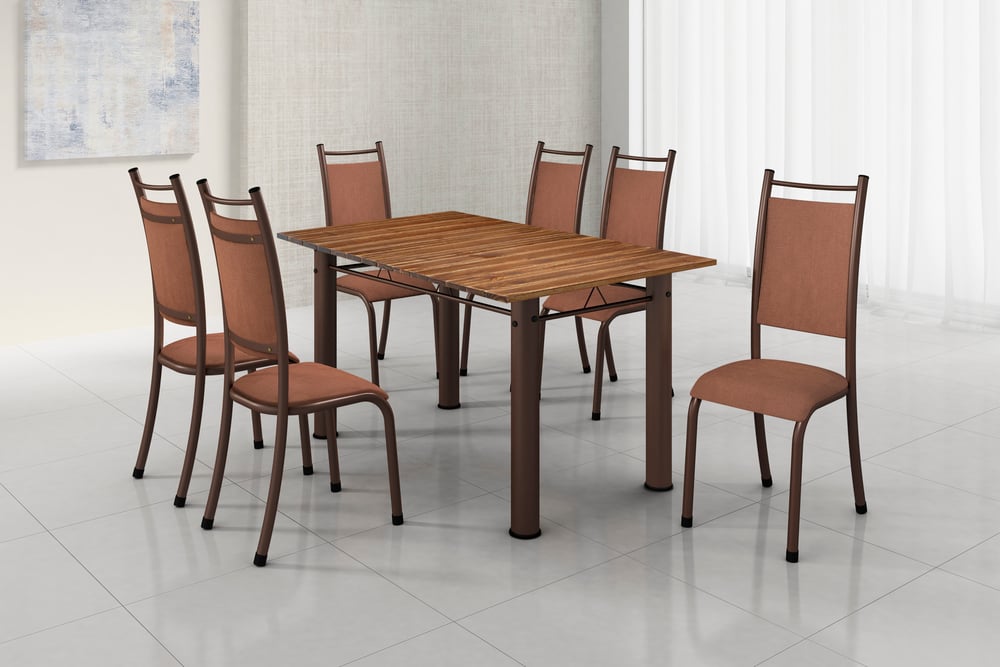 Conjunto Verona 06 Cadeiras com Base Acre BM Tubulares