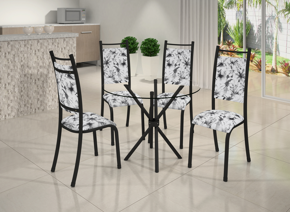 Conjunto Verona 04 Cadeiras com Base Sergipe BM Tubulares