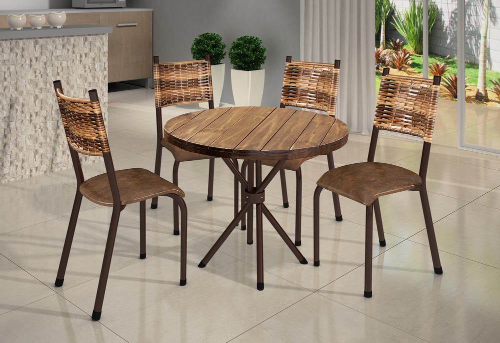 Conjunto França 04 Cadeiras com Base Sergipe BM Tubulares