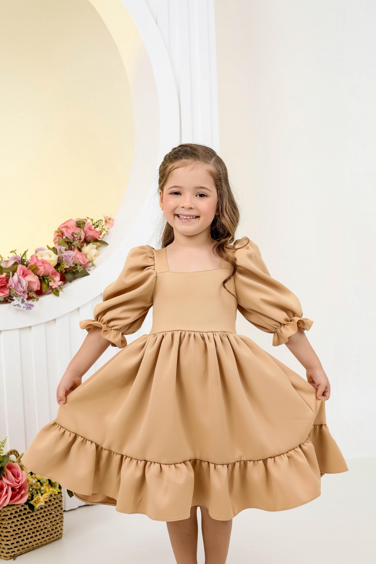Vestido Yasmin Nude Médio (Premium)