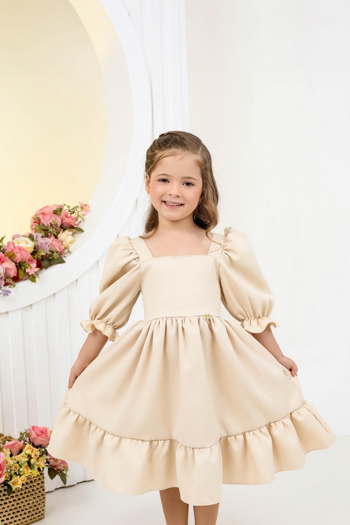 Vestido Yasmin Nude Claro (Premium)