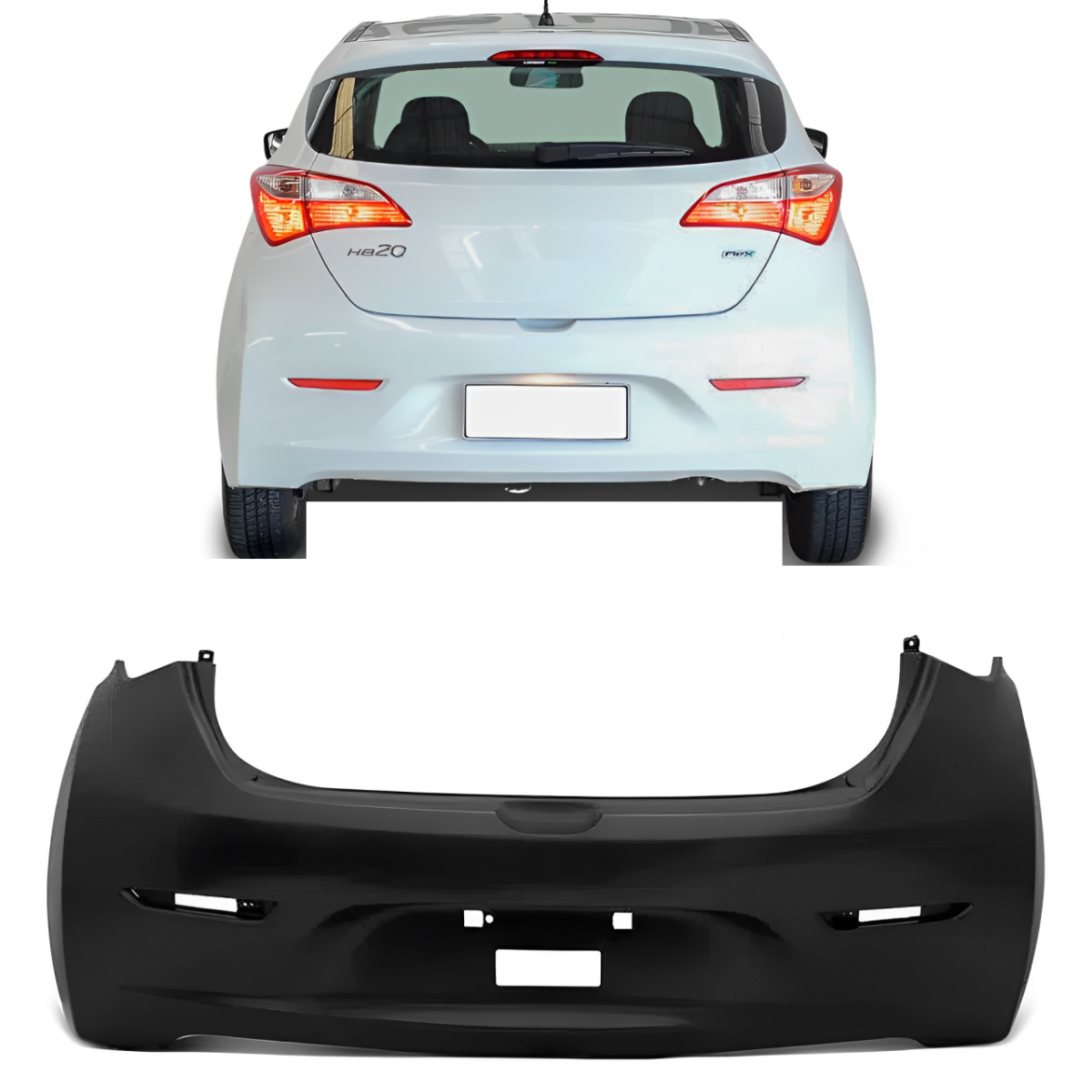 PARACHOQUE TRASEIRO HYUNDAI HB20 2012 ATE 2015 PRETO LISO