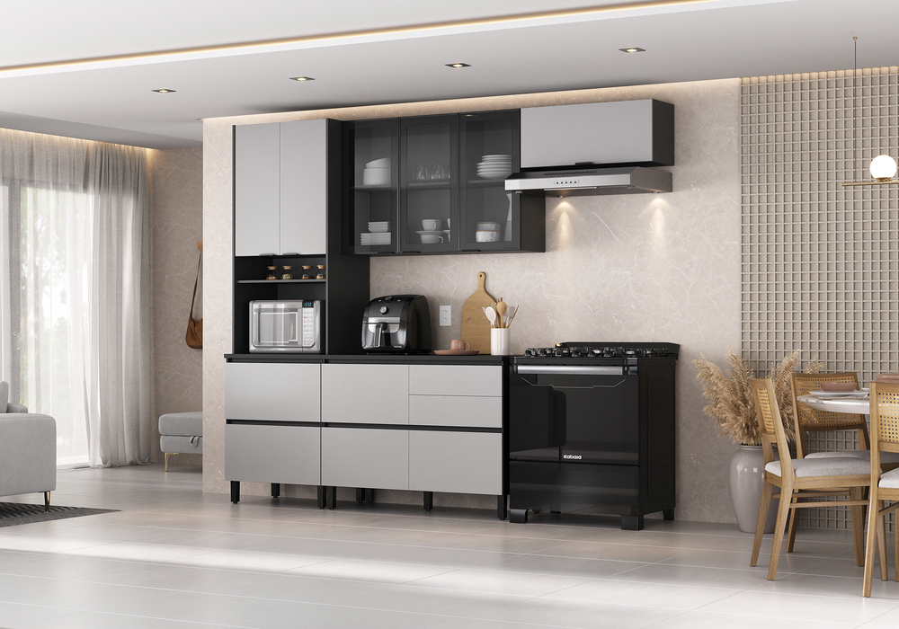 Cozinha Completa Itatiaia Lumina 270cm em Madeira MDF