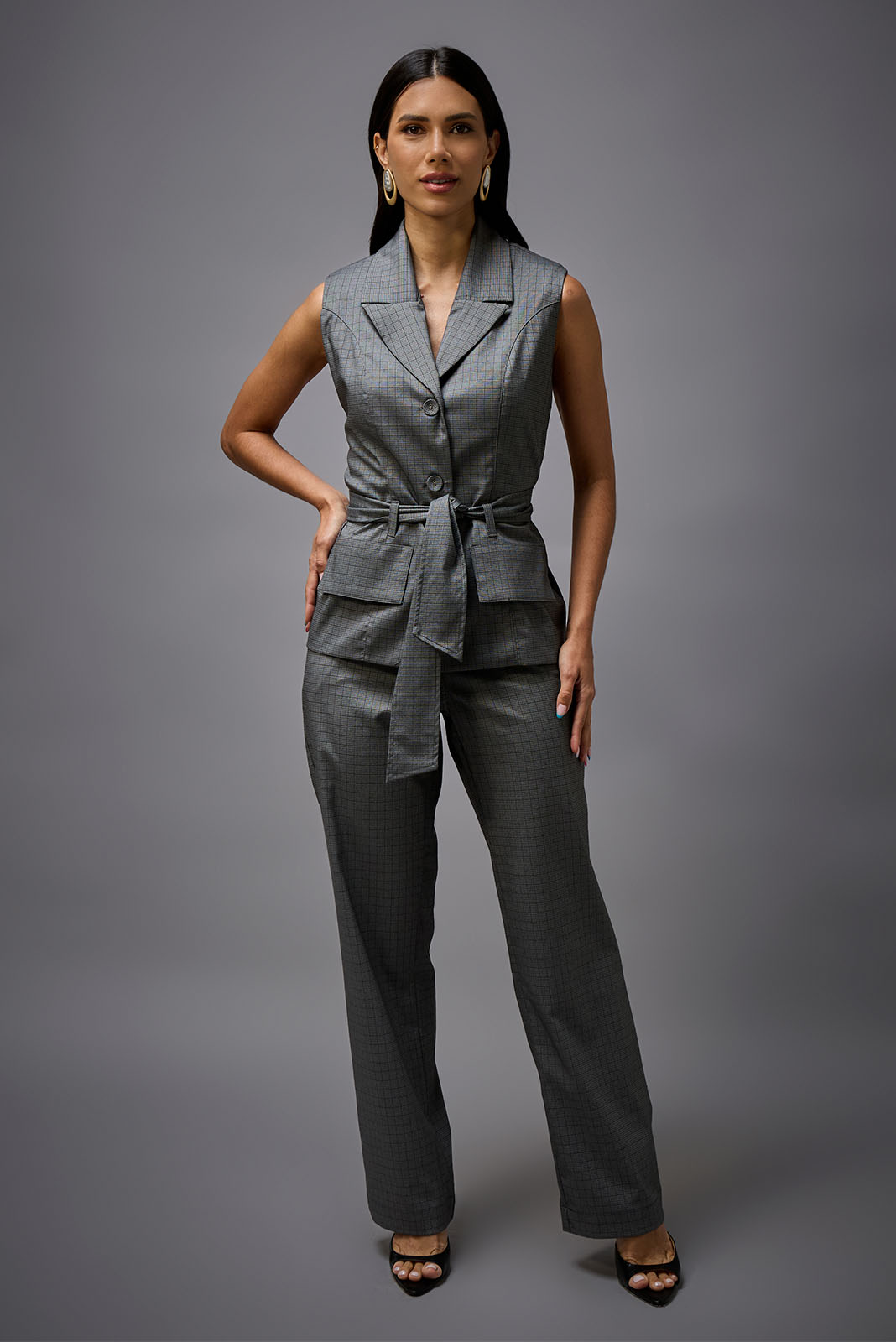 Conjunto de Calça e Colete Xadrez
