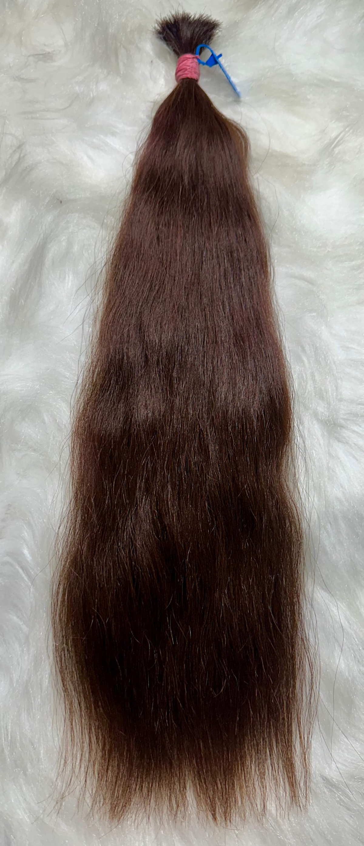 Cabelo Brasileiro Levemente Ondulado Castanho 55 CM 80 Gramas