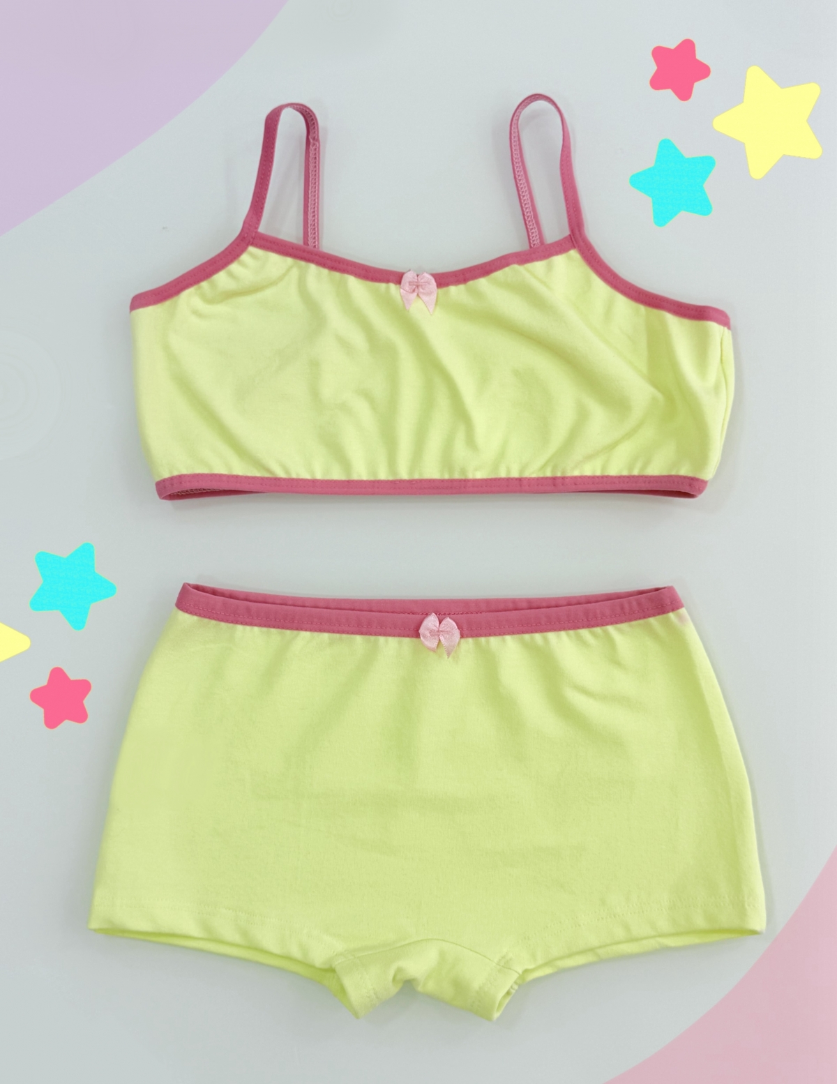 Kit Top + Calcinha Boxer Amarelo