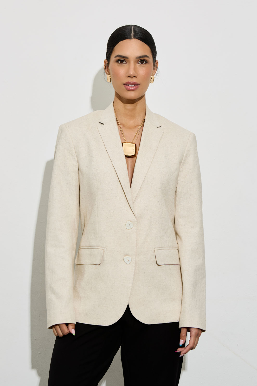 Blazer em Linho Cru