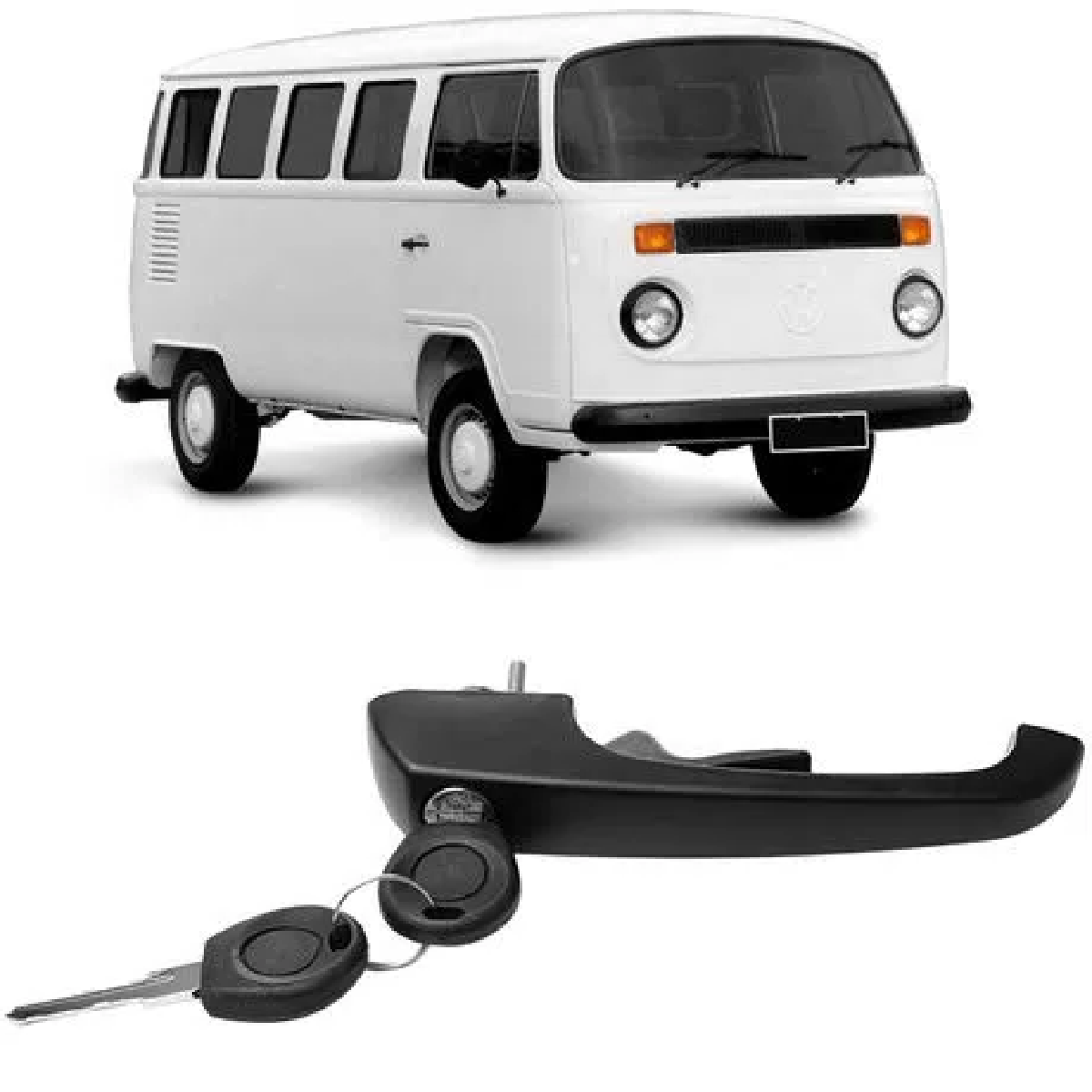 MACANETA EXTERNA PRETA COM CHAVE KOMBI CLIPPER 1978/1996
