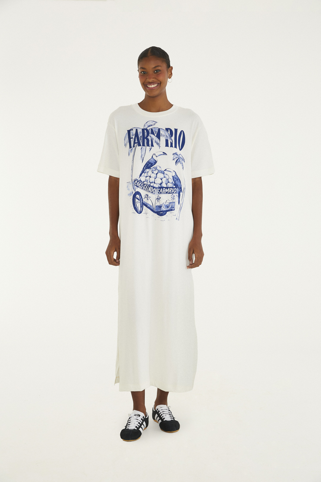 VESTIDO MIDI COCO GELADO AZUL