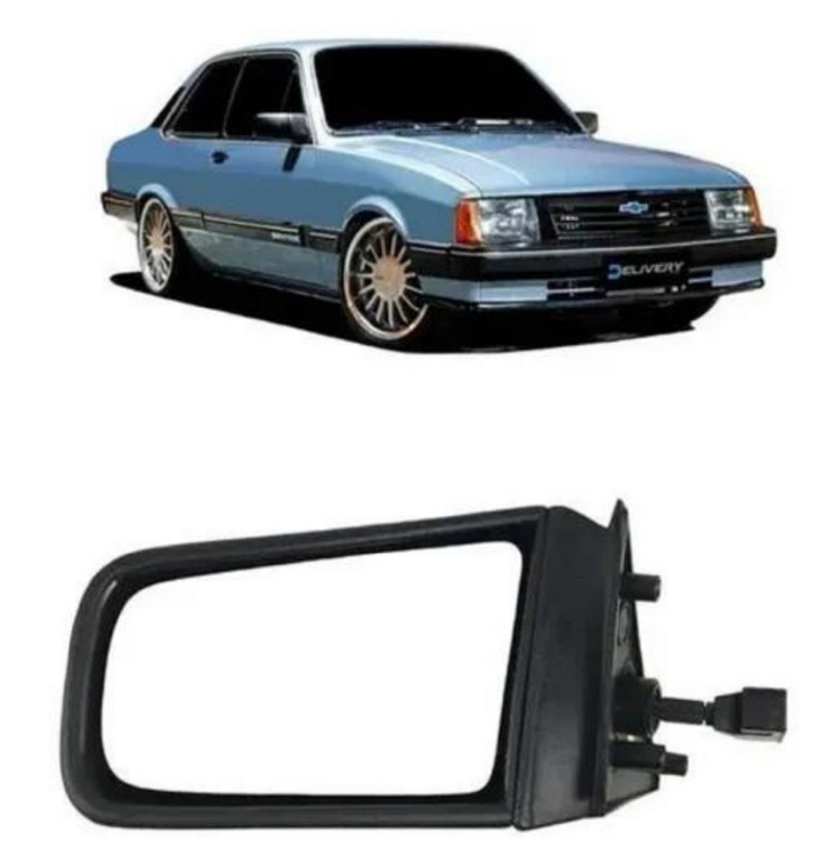 RETROVISOR GM CHEVETE 1987 A 1993 COM CONTROLE ESQUERDO 