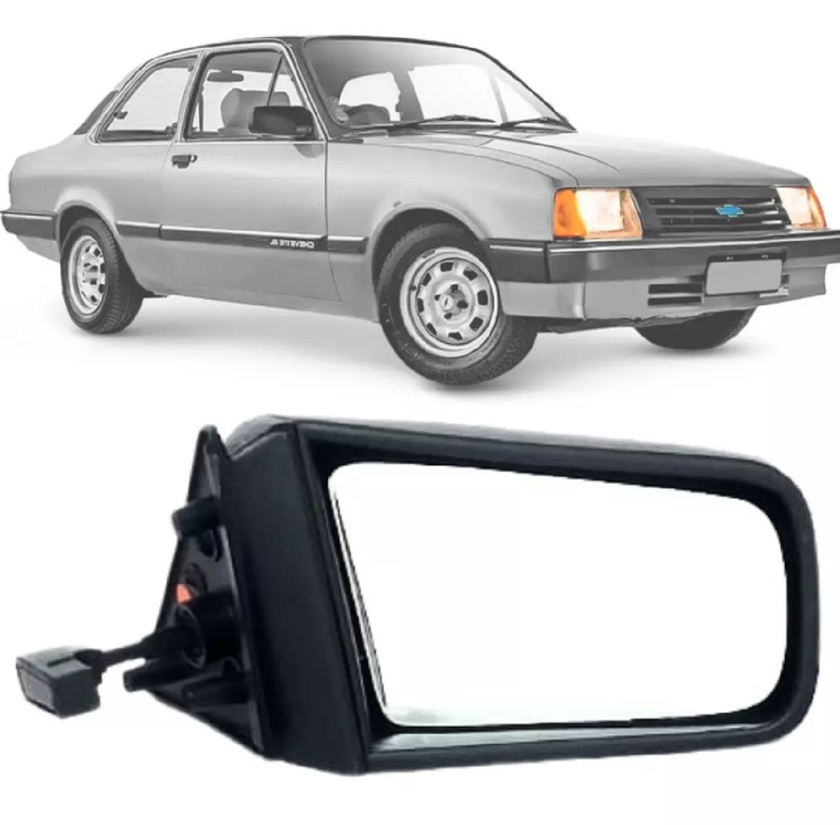 RETROVISOR GM CHEVETE 1987 A 1993 COM CONTROLE DIREITO 