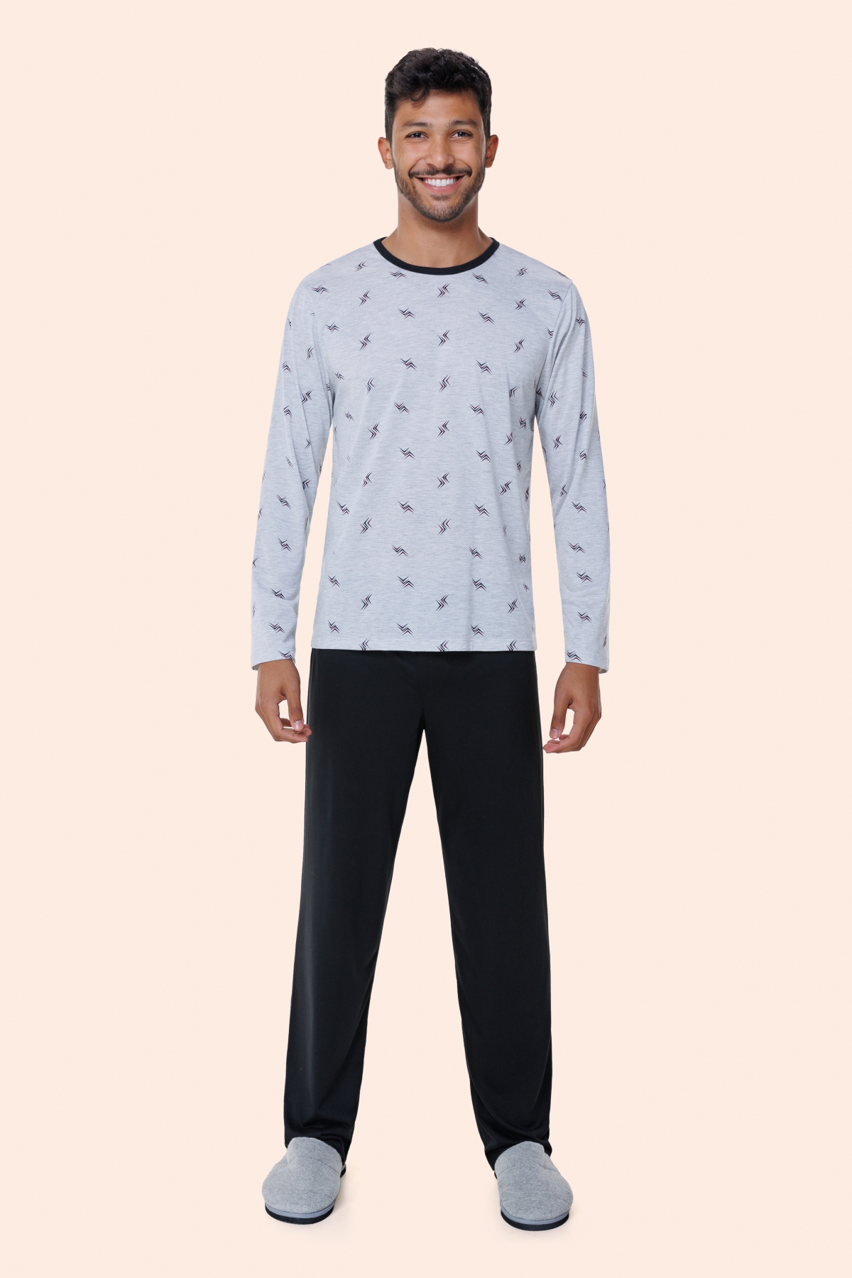 PIJAMA MASCULINO LONGO MESCLA - BOCEJINHO