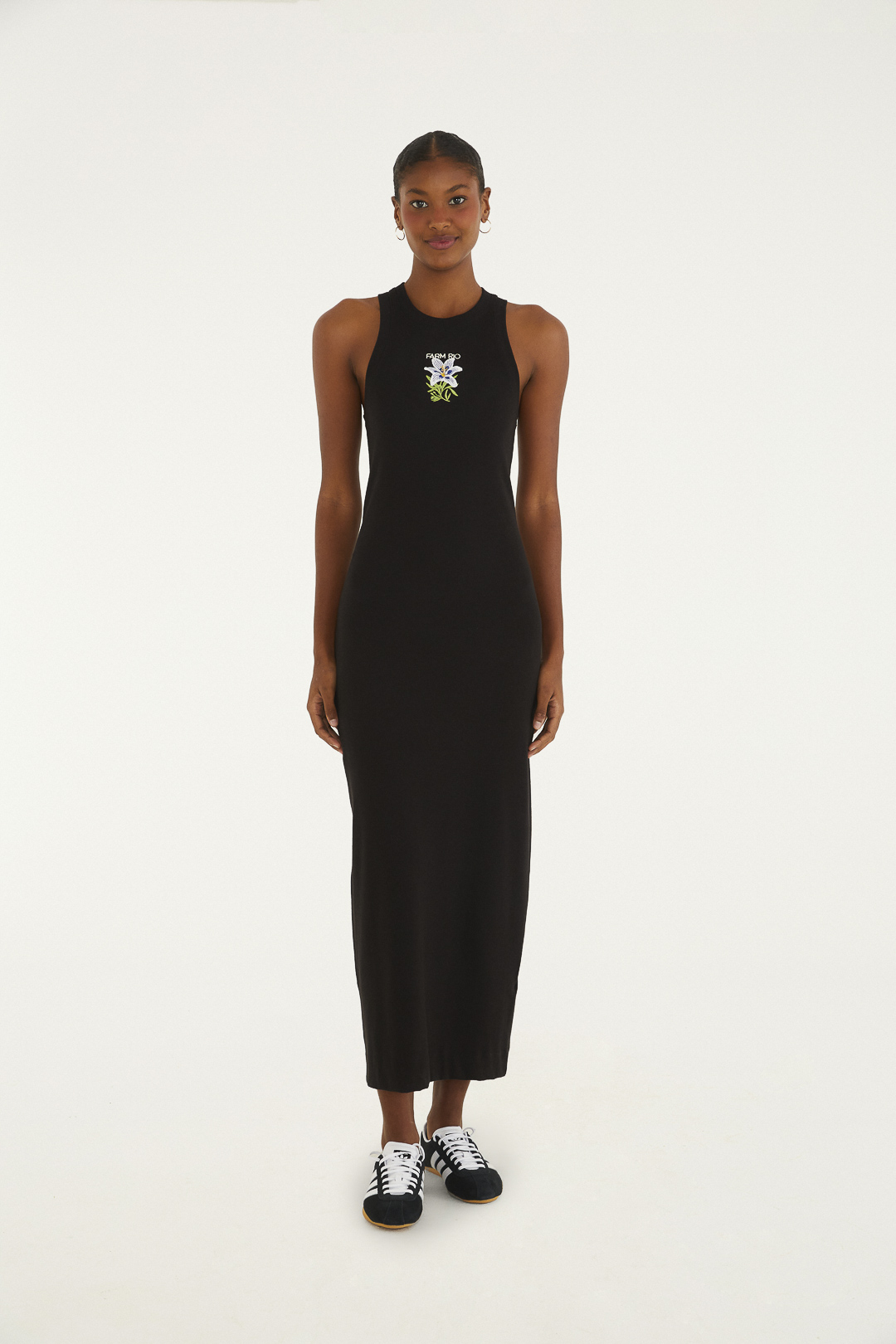 VESTIDO MIDI RIB MAXI FLOR